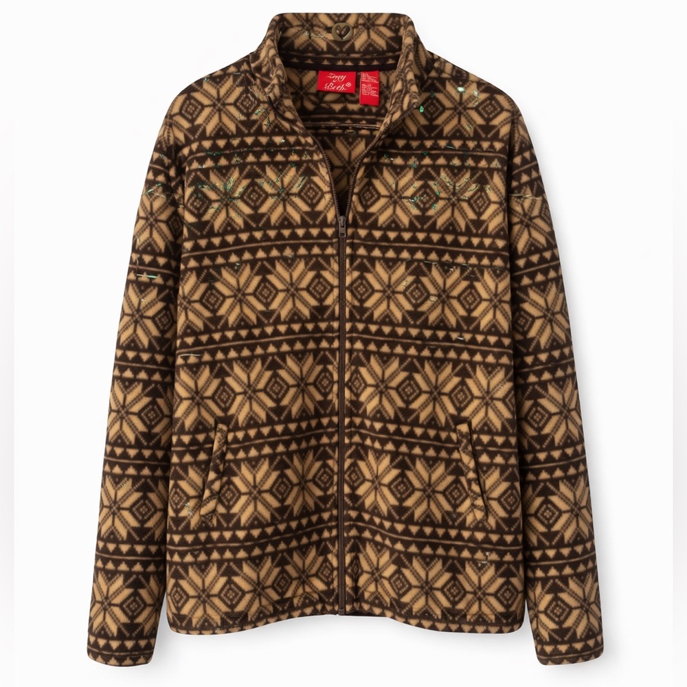 Zoey & Beth Brown Fleece Zip-Up Jacket | Cozy | Pockets | Size XL